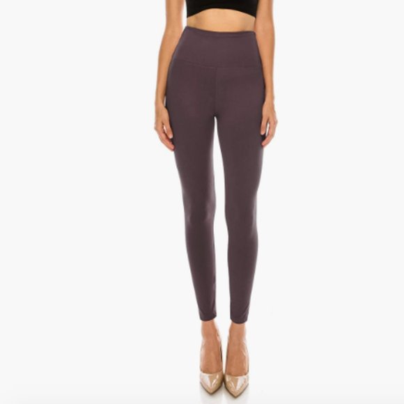 ALWAYS Women's One Size Violet High Waist Premium Buttery Soft Stretch Leggings - Picture 2 of 13